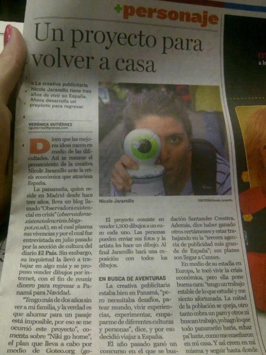 Personaje - Proyecto para ir a casa - Niki Go Home en La Prensa, Panamá 