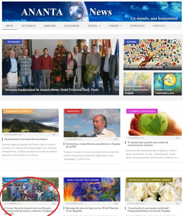 LUGAR DESTACADO DE NUESTRO PROYECTO EN ANANTA NEWS