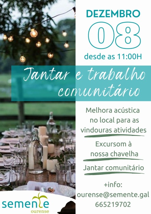 Jantar e trabalho comunitário