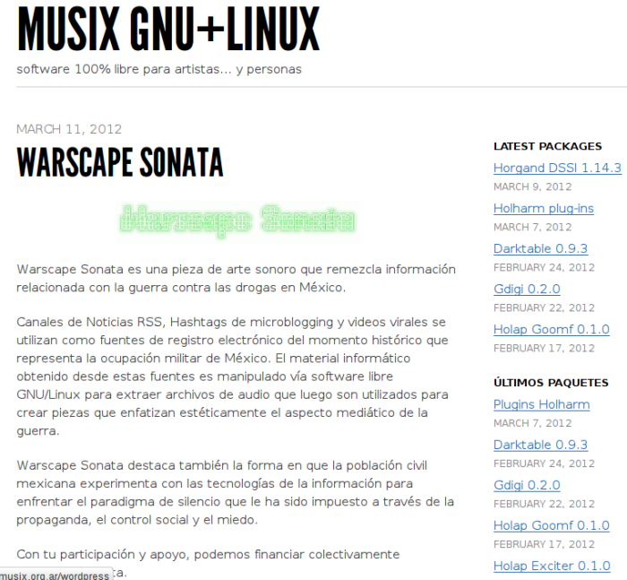 ¡Estamos en el blog de Musix! :) ¿Porqué usar software libre en la creación artística?