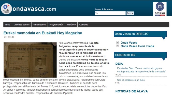 Entrevista en Onda Vasca